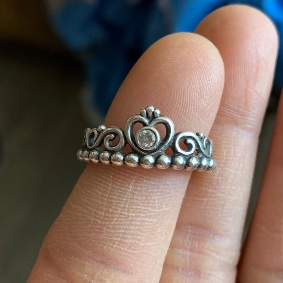 Retired Authentic Pandora The Princess Silver Ring Size US 6 Jewelry - Picture 3 of 13